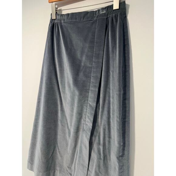 Vintage A-line Velour Skirt Steel Blue Size Small JL - Picture 2 of 9